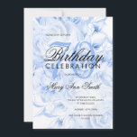 Elegant 70th Birthday Party Floral Navy Blue  Invitation<br><div class="desc">Elegant 70th Birthday Party Floral Navy Blue invitation template.</div>