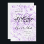 Elegant 70th Birthday Party Floral Purple  Invitation<br><div class="desc">Elegant 70th Birthday Party Floral Purple invitation template.</div>