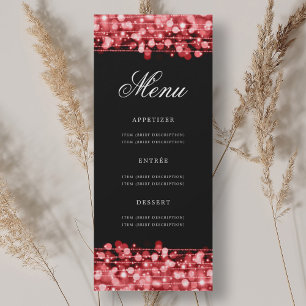 Elegant 70th Birthday Party Menu Ruby Red Invitation