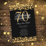 Elegant 70th Birthday Party Program Gold w/ Menu<br><div class="desc">Elegant "Birthday Party Program" design with Sparkles & Lights in Gold w/ custom text.</div>