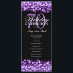 Elegant 70th Birthday Party Program Purple Menu<br><div class="desc">Elegant "Birthday Party Program" design with Sparkles & Lights in Purple w/ custom text.</div>