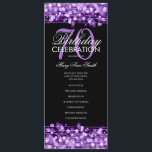 Elegant 70th Birthday Party Program Purple Menu<br><div class="desc">Elegant "Birthday Party Program" design with Sparkles & Lights in Purple w/ custom text.</div>