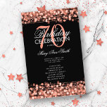 Elegant 70th Birthday Party Program Rose Gold Menu<br><div class="desc">Elegant "Birthday Party Program" design with Sparkles & Lights in Rose Gold w/ custom text.</div>