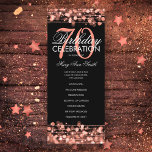 Elegant 70th Birthday Party Program Rose Gold Menu<br><div class="desc">Elegant "Birthday Party Program" design with Sparkles & Lights in Rose Gold w/ custom text.</div>