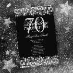 Elegant 70th Birthday Party Program Silver Menu<br><div class="desc">Elegant "Birthday Party Program" design with Sparkles & Lights in Silver w/ custom text.</div>