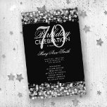 Elegant 70th Birthday Party Program Silver Menu<br><div class="desc">Elegant "Birthday Party Program" design with Sparkles & Lights in Silver w/ custom text.</div>