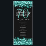 Elegant 70th Birthday Party Program Teal Menu<br><div class="desc">Elegant "Birthday Party Program" design with Sparkles & Lights in Teal w/ custom text.</div>