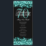 Elegant 70th Birthday Party Program Teal Menu<br><div class="desc">Elegant "Birthday Party Program" design with Sparkles & Lights in Teal w/ custom text.</div>