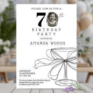 Elegant 70th birthday party with photo invitation