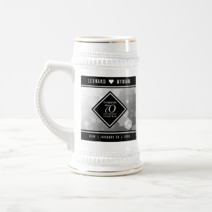 Elegant 70th Platinum Wedding Anniversary Beer Stein