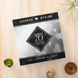 Elegant 70th Platinum Wedding Anniversary Binder