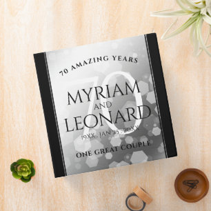 Elegant 70th Platinum Wedding Anniversary Binder