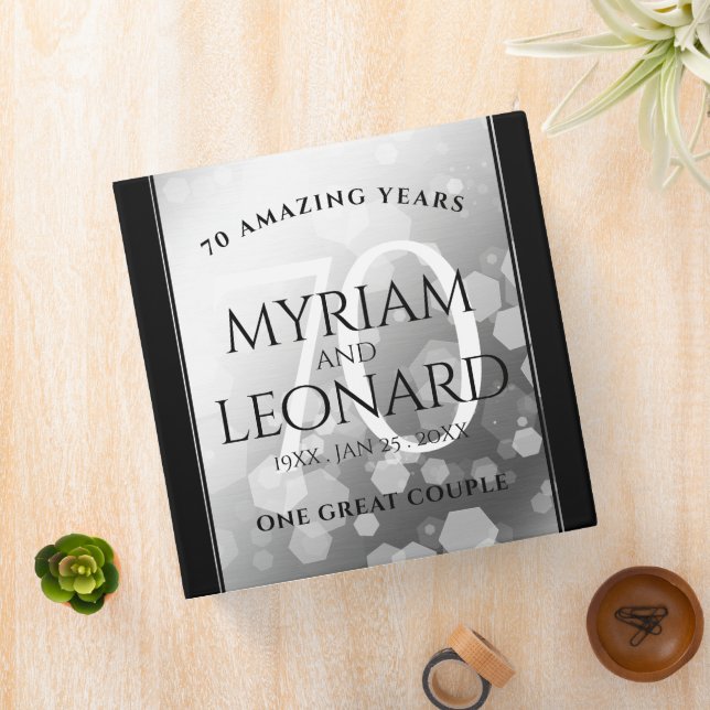 Elegant 70th Platinum Wedding Anniversary Binder (In Situ)