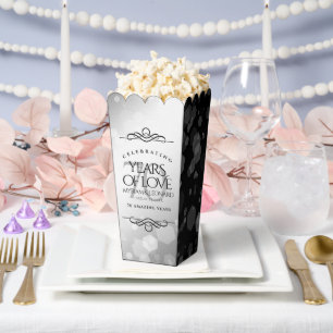 Elegant 70th Platinum Wedding Anniversary Favor Box