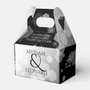 Elegant 70th Platinum Wedding Anniversary Favor Box