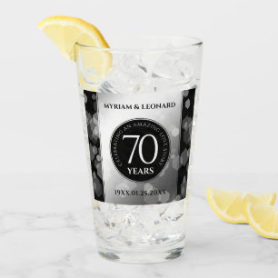 Elegant 70th Platinum Wedding Anniversary Glass