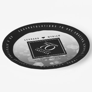 Elegant 70th Platinum Wedding Anniversary Paper Plate