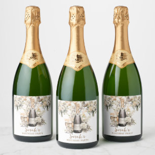 Elegant 70th Surprise Birthday Party Sparkling Wine Label