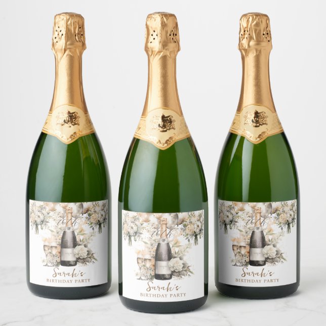 Elegant 70th Surprise Birthday Party Sparkling Wine Label (Bottles)