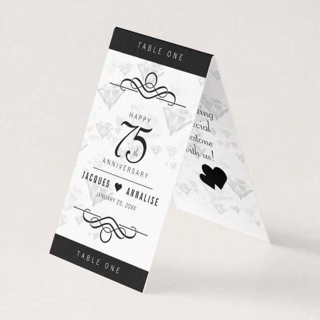 Élégant 75e anniversaire de Mariage de diamant (Front)