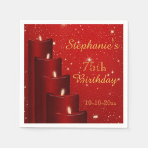 Elegant 75th Birthday Candles With Sparkle Napkin