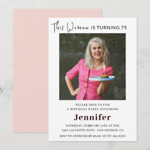 Elegant 75th birthday invitations for her Photo