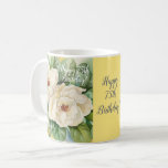 Elegant 75th Birthday Yellow Floral Magnolia Name Coffee Mug<br><div class="desc">This is for a grandma's 75th birthday mug with my white magnolia floral painting. It is a great gift to give for someone. My painting of this flower is printed on the mug that you can personalize by writing the name of the birthday celebrant or changing the wording you want....</div>
