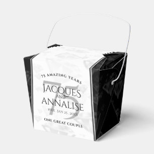Elegant 75th Diamond Wedding Anniversary Favor Box