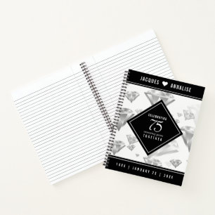 Elegant 75th Diamond Wedding Anniversary Notebook