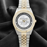 Elegant 75th Diamond Wedding Anniversary Watch<br><div class="desc">Celebrate the 75th diamond wedding anniversary with this commemorative watch! Elegant lettering with stylized diamond confetti on a white background add a memorable touch for this special occasion and extraordinary milestone. Customize with couple's names,  dates of marriage,  and congratulatory messages.

Design © W.H. Sim. See more at zazzle.com/expressionsoccasions</div>