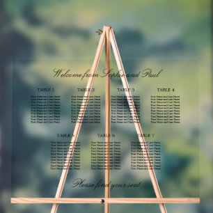 Élégant 7 Tableau Sièges Symbole acrylique