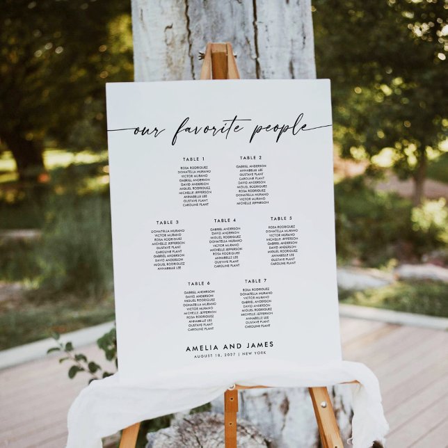 Elegant 7 Tables Favourite People Seating Chart (Creator Uploaded)