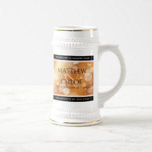 Elegant 7th 22nd 49th Copper Wedding Anniversary Beer Stein