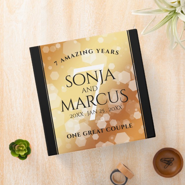 Elegant 7th Copper Wedding Anniversary Celebration Binder (In Situ)