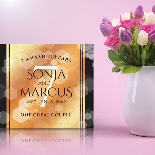 Elegant 7th Copper Wedding Anniversary Celebration Canvas Print (Creator Uploaded)