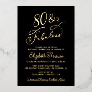 Elegant 80 And Fabulous Black 80th Birthday Party