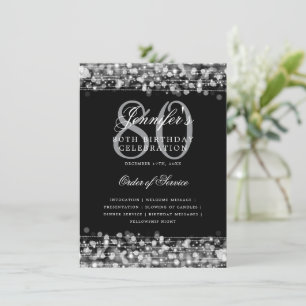 Elégant 80e anniversaire Programme de fête Menu Ar