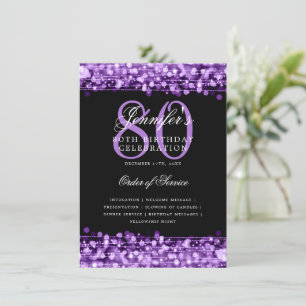 Élégant 80e anniversaire Programme de fête Menu po