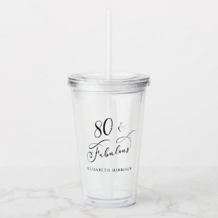 Elegant 80th Birthday Acrylic Tumbler