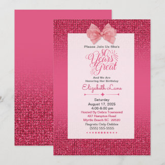 Elegant 80th Birthday Invitation