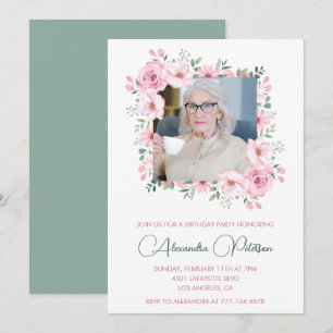 Elegant 80th birthday invitations Photo Boho