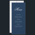 Elegant 80th Birthday Party Menu Gold Navy Blue  Invitation<br><div class="desc">Elegant "Birthday Party Menu" design with a formal typography script in Gold & Navy w/ custom text.</div>