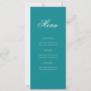 Elegant 80th Birthday Party Menu Gold Turquoise Invitation