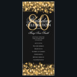 Elegant 80th Birthday Party Program Gold w/ Menu<br><div class="desc">Elegant "Birthday Party Program" design with Sparkles & Lights in Gold w/ custom text.</div>