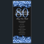 Elegant 80th Birthday Party Program Navy Blue Menu<br><div class="desc">Elegant "Birthday Party Program" design with Sparkles & Lights in Navy Blue w/ custom text.</div>
