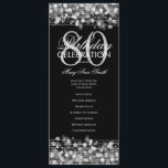 Elegant 80th Birthday Party Program Silver Menu<br><div class="desc">Elegant "Birthday Party Program" design with Sparkles & Lights in Silver w/ custom text.</div>