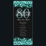 Elegant 80th Birthday Party Program Teal Menu<br><div class="desc">Elegant "Birthday Party Program" design with Sparkles & Lights in Teal w/ custom text.</div>