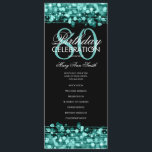 Elegant 80th Birthday Party Program Teal Menu<br><div class="desc">Elegant "Birthday Party Program" design with Sparkles & Lights in Teal w/ custom text.</div>