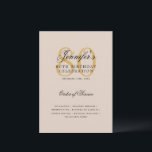 Elegant 80th Birthday Program Gold Menu Champagne<br><div class="desc">Elegant "Birthday Party Program   Menu" design with a sophisticated typography script in Gold w/ custom text.</div>