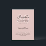 Elegant 80th Birthday Program Menu Blush Pink<br><div class="desc">Elegant "Birthday Party Program   Menu" design with a sophisticated typography script in Blush Pink w/ custom text.</div>